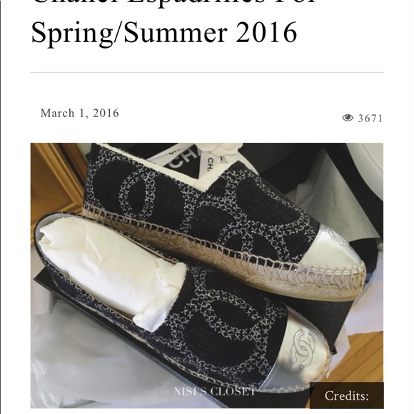 Chanel Slvr/Black Espadrilles Lambskin & Tweed - Picture 13 of 13